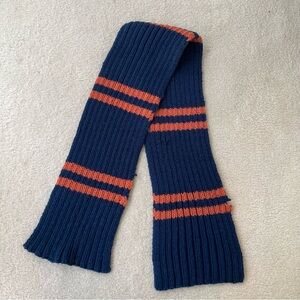 Handmade Harry Potter Ravenclaw Navy and Orange Striped Knit Scarf